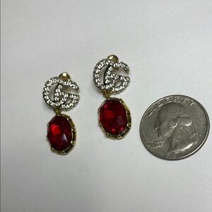 Gucci Gold and Red Earrings